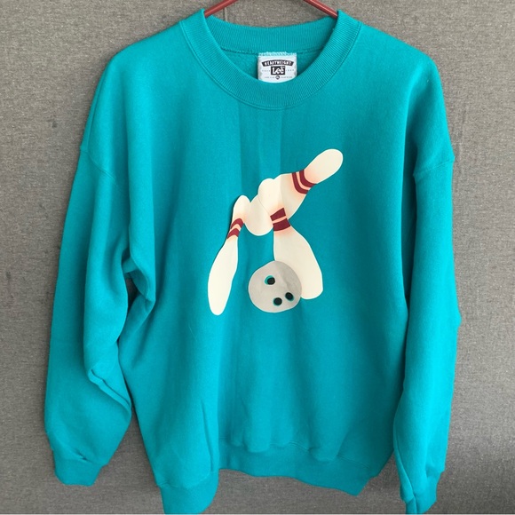Vintage Tops - Vintage Deadstock Lee Bowling Pins Ball Crewneck Sweatshirt Mens 90s Sweater